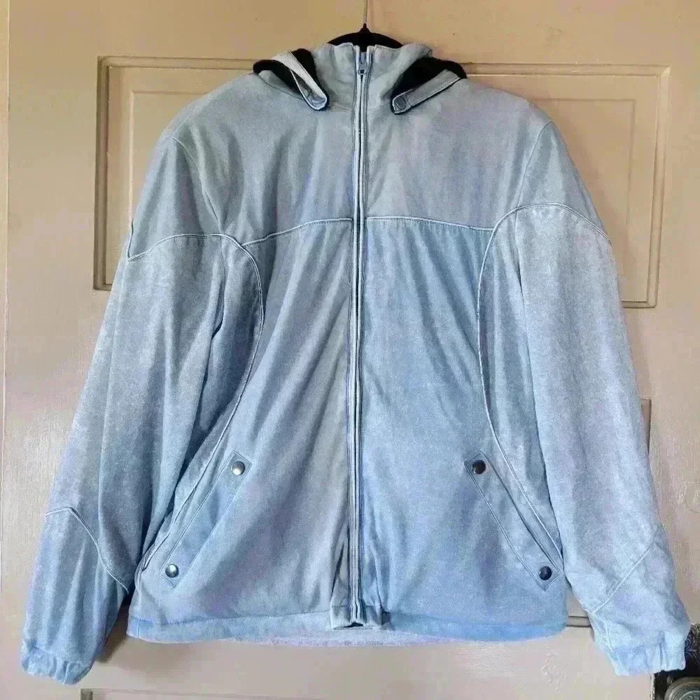 Vintage Bold Spirit Womens Acid Wash Fleece Lined Track Jacket Size M